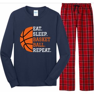 Basketball Player Boy Eat Sleep Basketball Repeat Long Sleeve Pajama Set