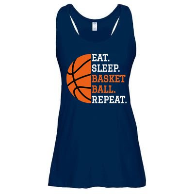 Basketball Player Boy Eat Sleep Basketball Repeat Ladies Essential Flowy Tank
