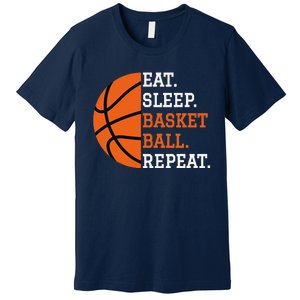 Basketball Player Boy Eat Sleep Basketball Repeat Premium T-Shirt