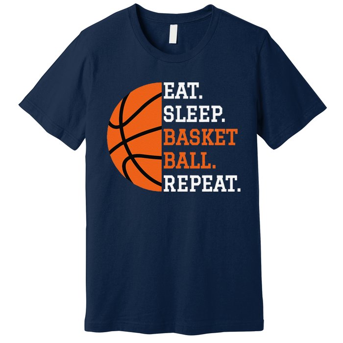 Basketball Player Boy Eat Sleep Basketball Repeat Premium T-Shirt