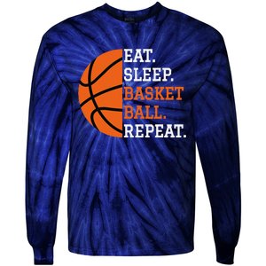 Basketball Player Boy Eat Sleep Basketball Repeat Tie-Dye Long Sleeve Shirt