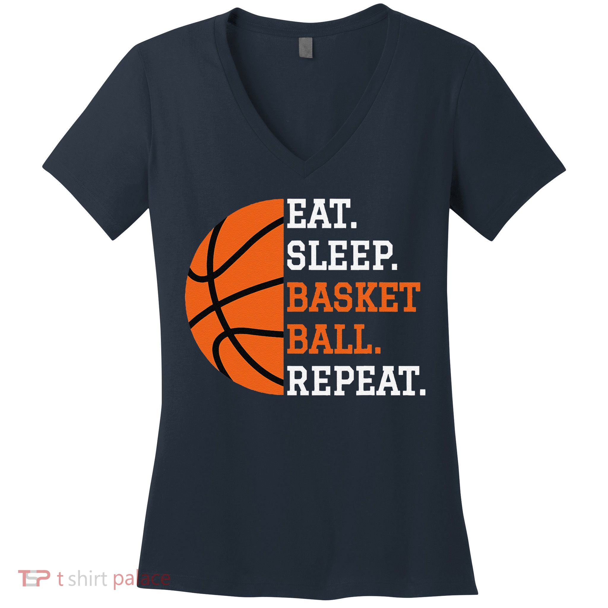 Basketball Player Boy Eat Sleep Basketball Repeat Women's V-Neck T-Shirt
