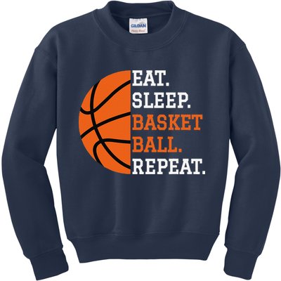 Basketball Player Boy Eat Sleep Basketball Repeat Kids Sweatshirt
