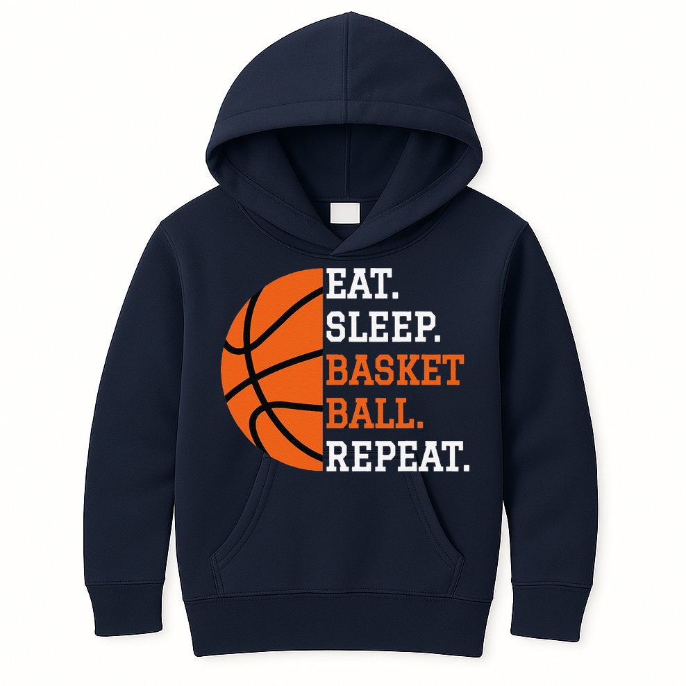 Basketball Player Boy Eat Sleep Basketball Repeat Kids Hoodie