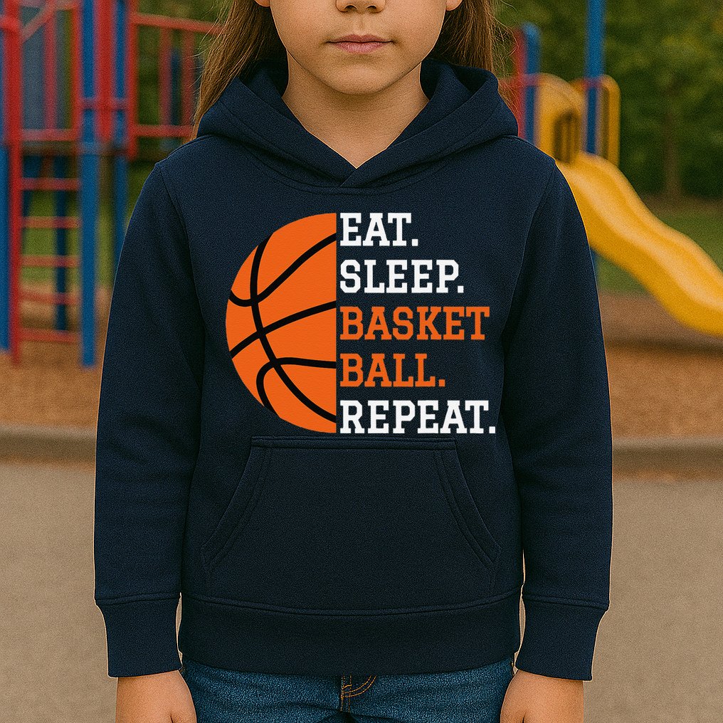Basketball Player Boy Eat Sleep Basketball Repeat Kids Hoodie