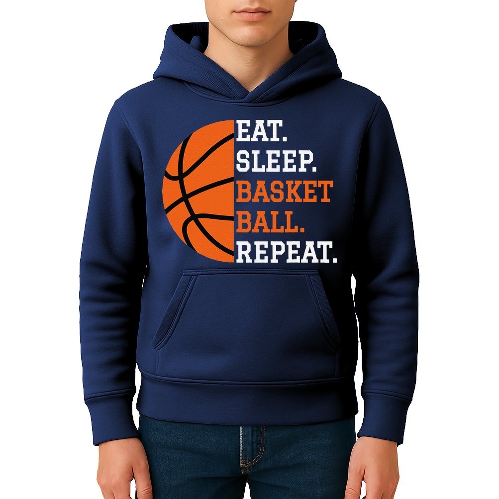 Basketball Player Boy Eat Sleep Basketball Repeat Kids Hoodie
