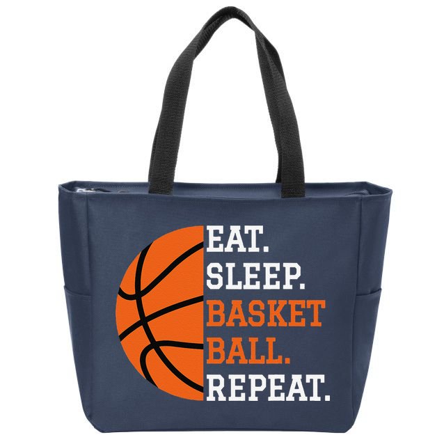 Basketball Player Boy Eat Sleep Basketball Repeat Zip Tote Bag