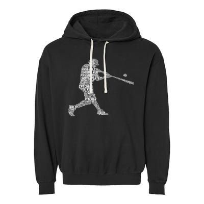 Baseball Player Batter Garment-Dyed Fleece Hoodie