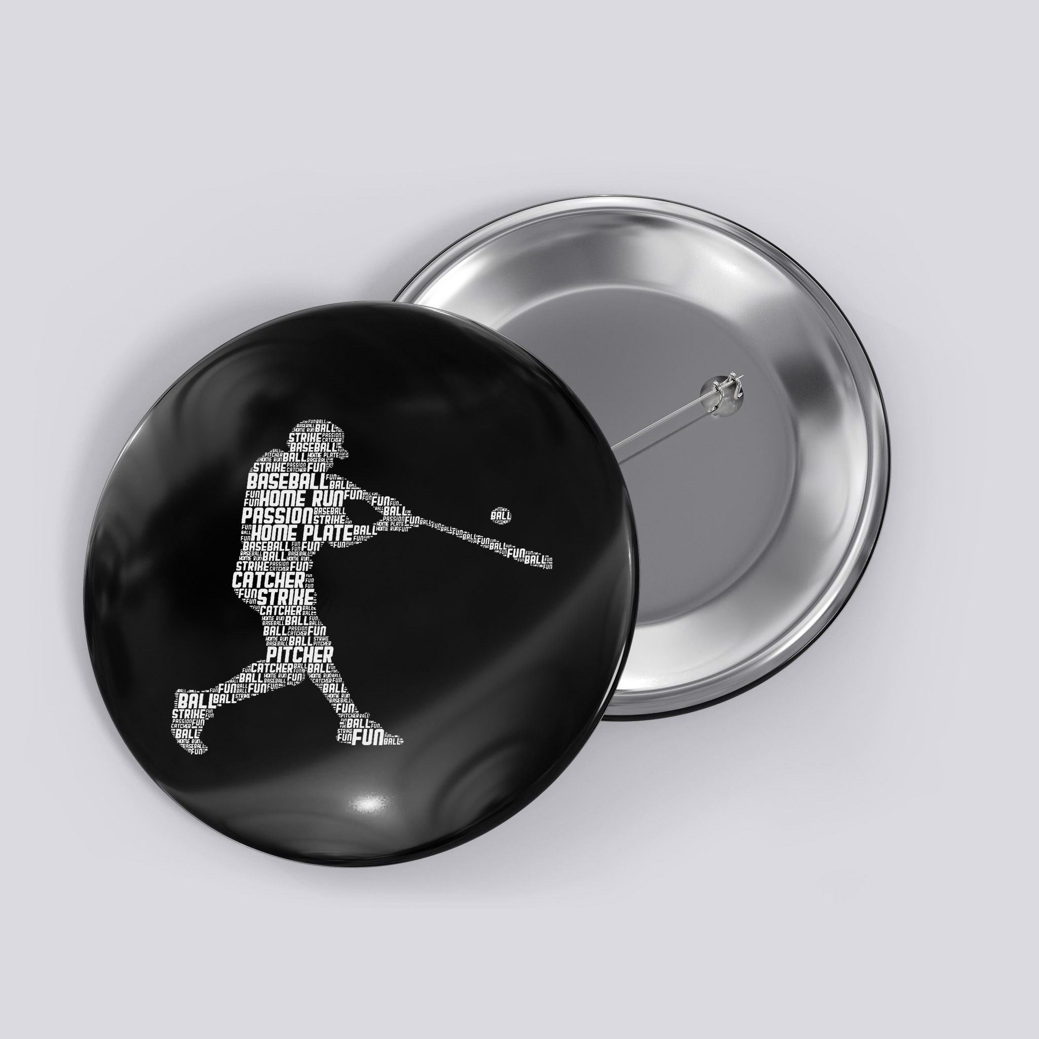 Baseball Player Batter Button