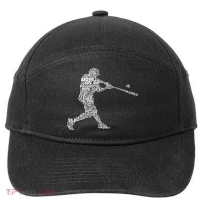 Baseball Player Batter 7-Panel Snapback Hat