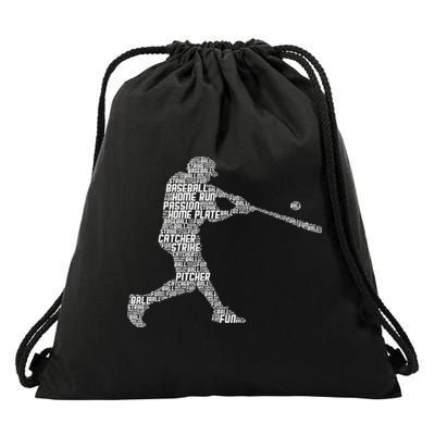 Baseball Player Batter Drawstring Bag