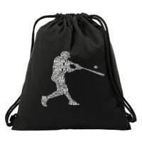 Baseball Player Batter Drawstring Bag