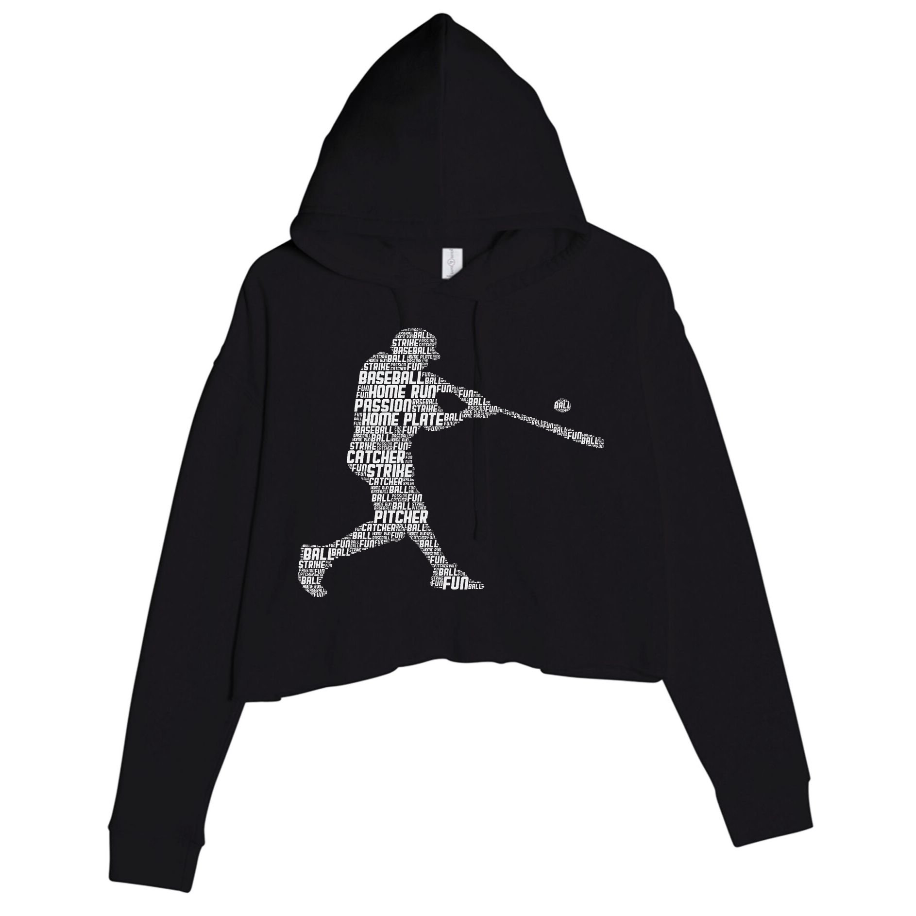 Baseball Player Batter Crop Fleece Hoodie