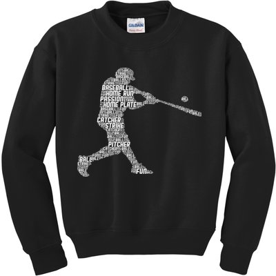Baseball Player Batter Kids Sweatshirt