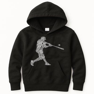 Baseball Player Batter Kids Hoodie