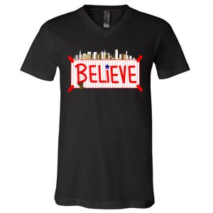 Believe Philadelphia Baseball Players V-Neck T-Shirt