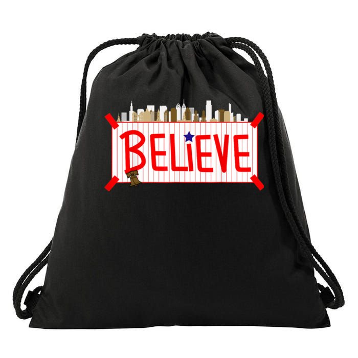 Believe Philadelphia Baseball Players Drawstring Bag