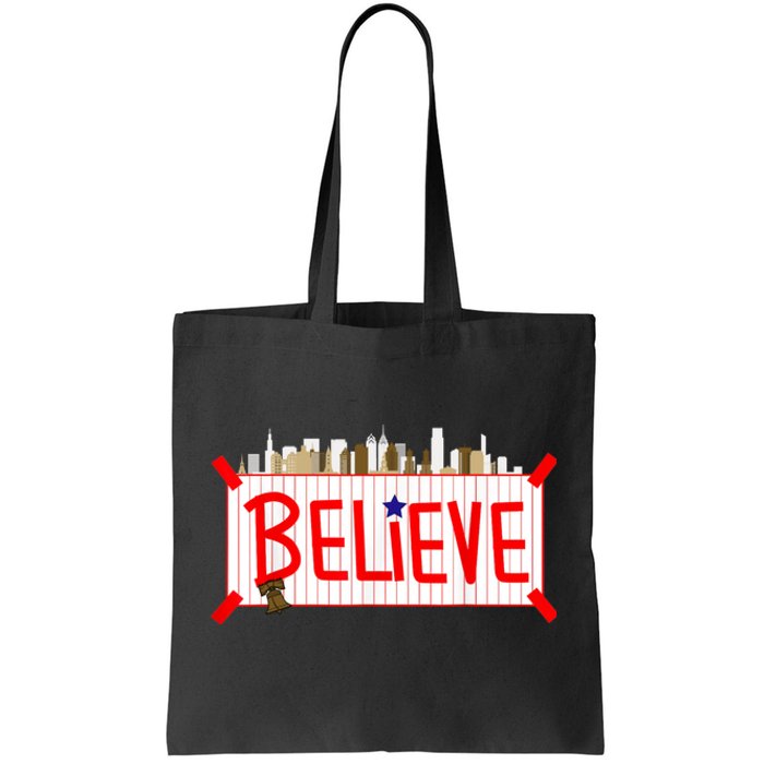 Believe Philadelphia Baseball Players Tote Bag