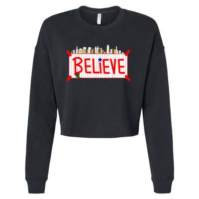 Believe Philadelphia Baseball Players Cropped Pullover Crew