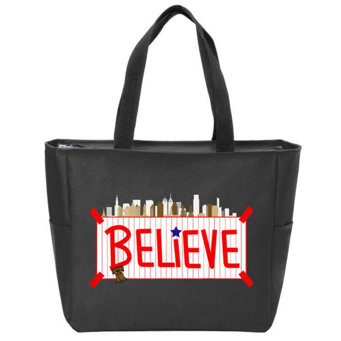 Believe Philadelphia Baseball Players Zip Tote Bag