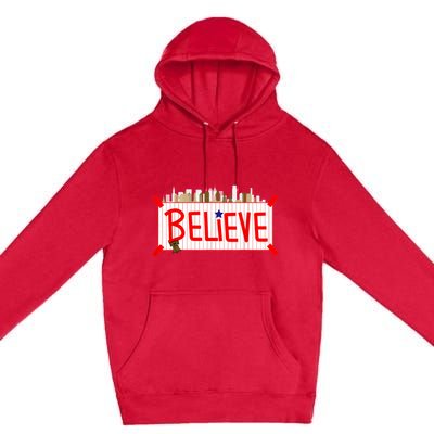 Believe Philadelphia Baseball Players Premium Pullover Hoodie