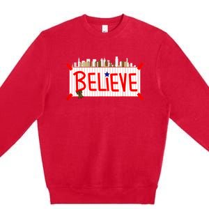 Believe Philadelphia Baseball Players Premium Crewneck Sweatshirt