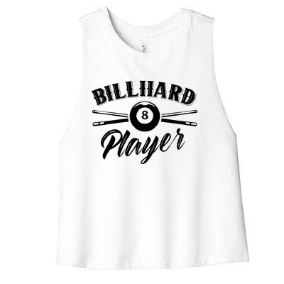 Billard Player Billiard Pool Lover Gift Women's Racerback Cropped Tank