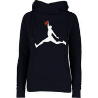 Basketball Player Womens Funnel Neck Pullover Hood