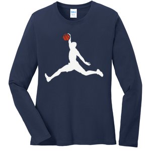 Basketball Player Ladies Long Sleeve Shirt