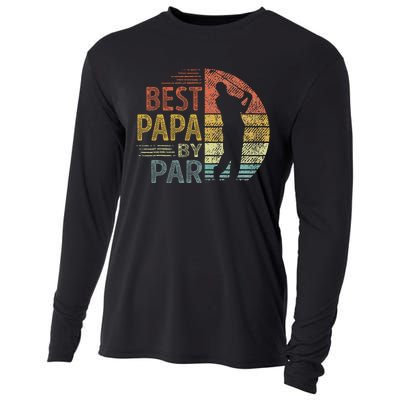 Best Papa By Par Fathers Day Golf Gift Grandpa Cooling Performance Long Sleeve Crew