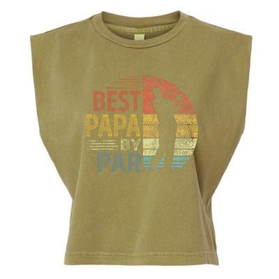 Best Papa By Par Fathers Day Golf Gift Grandpa Garment-Dyed Women's Muscle Tee