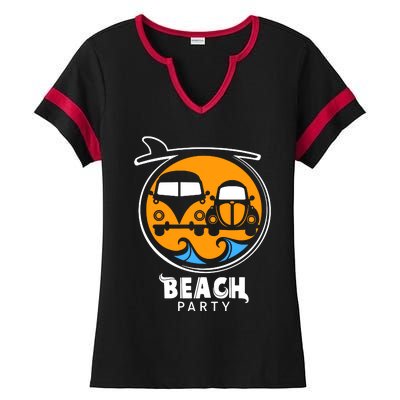 Beach Party Ladies Halftime Notch Neck Tee