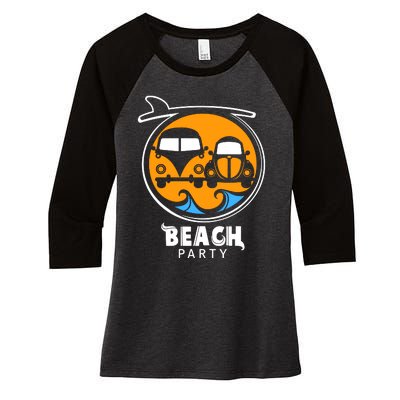 Beach Party Women's Tri-Blend 3/4-Sleeve Raglan Shirt