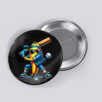 Banana Playing Baseball Fruit Lover Baseball Player Button