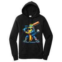 Banana Playing Baseball Fruit Lover Baseball Player Women's Pullover Hoodie