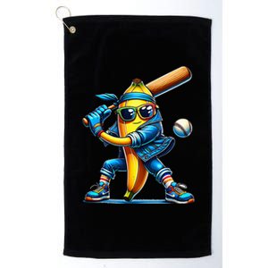 Banana Playing Baseball Fruit Lover Baseball Player Platinum Collection Golf Towel