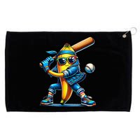 Banana Playing Baseball Fruit Lover Baseball Player Grommeted Golf Towel