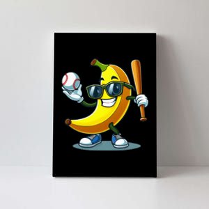 Banana Playing Baseball Fruit Lover Baseball Player Banana Canvas