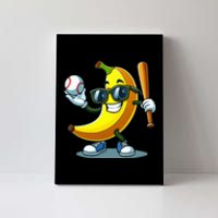 Banana Playing Baseball Fruit Lover Baseball Player Banana Canvas