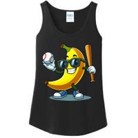 Banana Playing Baseball Fruit Lover Baseball Player Banana Ladies Essential Tank