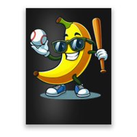 Banana Playing Baseball Fruit Lover Baseball Player Banana Poster