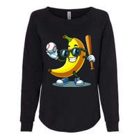 Banana Playing Baseball Fruit Lover Baseball Player Banana Womens California Wash Sweatshirt