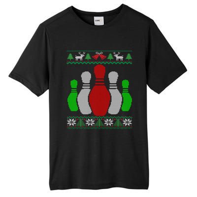 Bowling Pins Bowler Gift Bowling Team Ugly Christmas Gift Tall Fusion ChromaSoft Performance T-Shirt