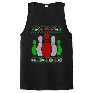 Bowling Pins Bowler Gift Bowling Team Ugly Christmas Gift PosiCharge Competitor Tank