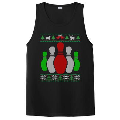 Bowling Pins Bowler Gift Bowling Team Ugly Christmas Gift PosiCharge Competitor Tank