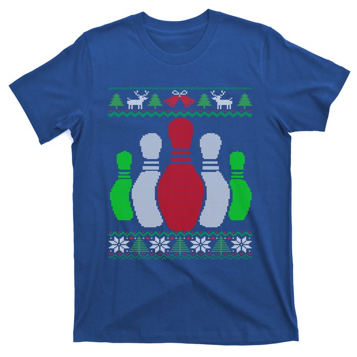 Bowling Pins Bowler Gift Bowling Team Ugly Christmas Gift T-Shirt