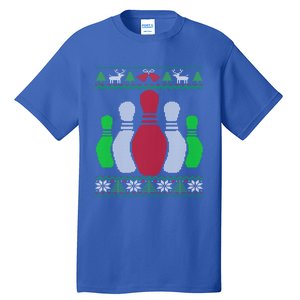 Bowling Pins Bowler Gift Bowling Team Ugly Christmas Gift Tall T-Shirt