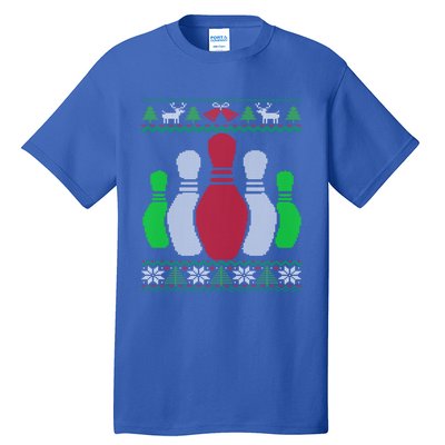 Bowling Pins Bowler Gift Bowling Team Ugly Christmas Gift Tall T-Shirt