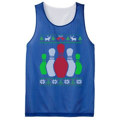 Bowling Pins Bowler Gift Bowling Team Ugly Christmas Gift Mesh Reversible Basketball Jersey Tank