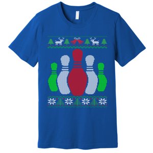 Bowling Pins Bowler Gift Bowling Team Ugly Christmas Gift Premium T-Shirt